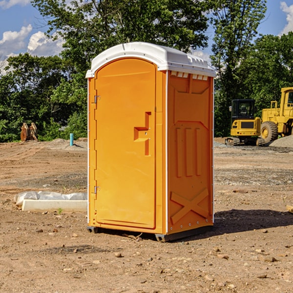 how often are the portable restrooms cleaned and serviced during a rental period in Melrose OR